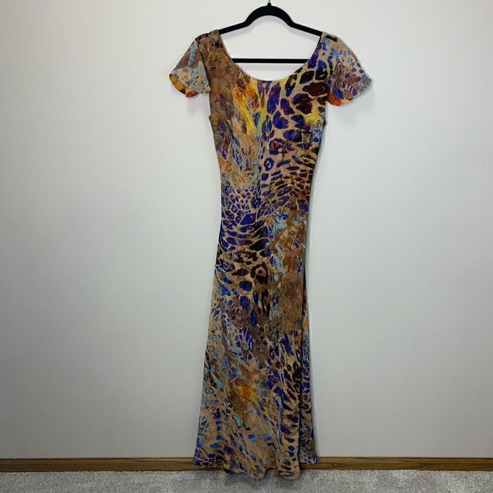 Size 8 Midnight Velvet Animal Botanical Kenzie Reversible Floral Dress (c1) - Picture 2 of 16